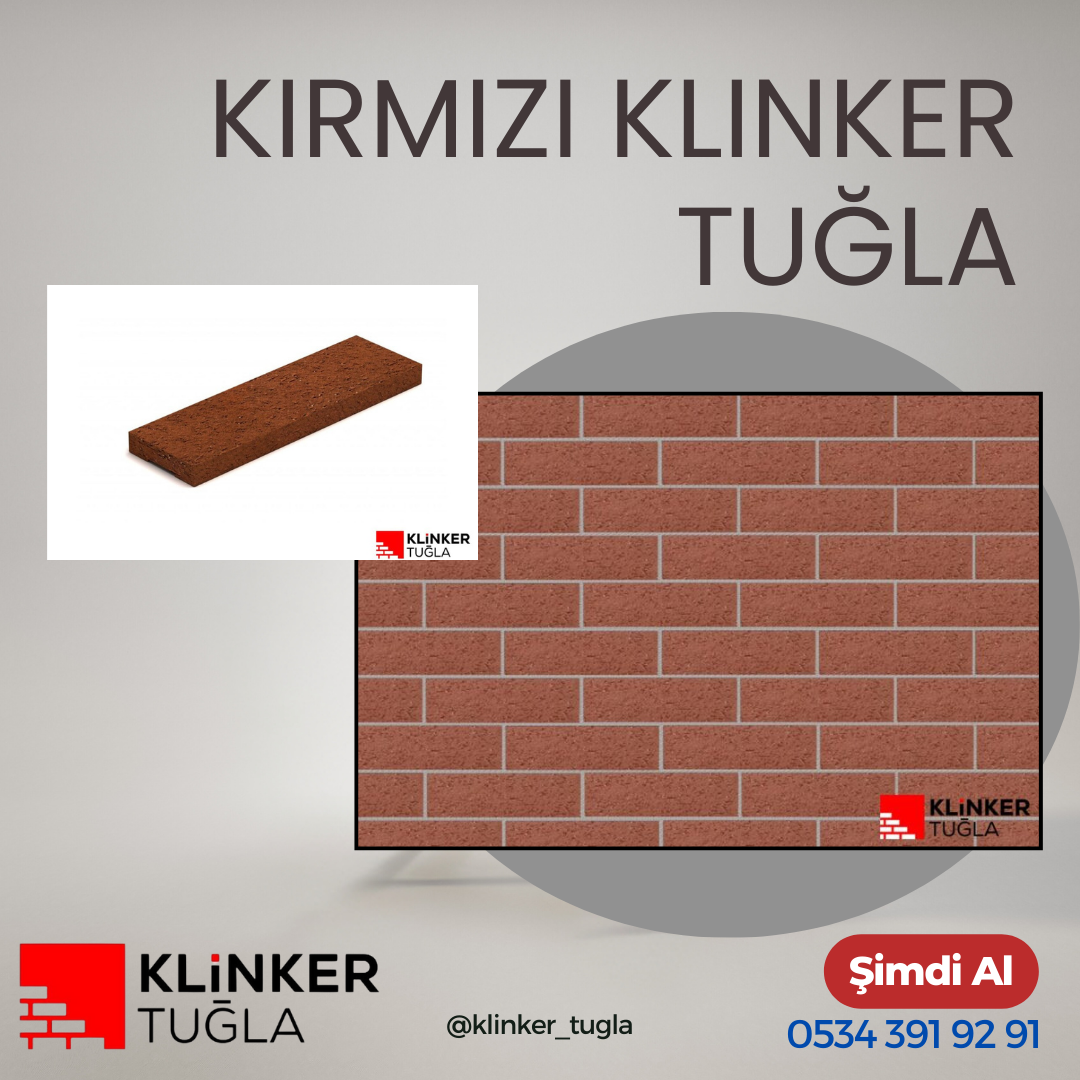 Kırmızı klinker tuğla renk ve yüzey örneği